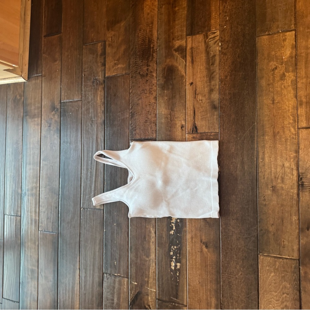 White Ribbed Tank Top